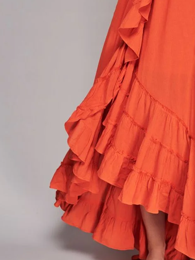 Casual Plain Cross Neck A-Line Dress